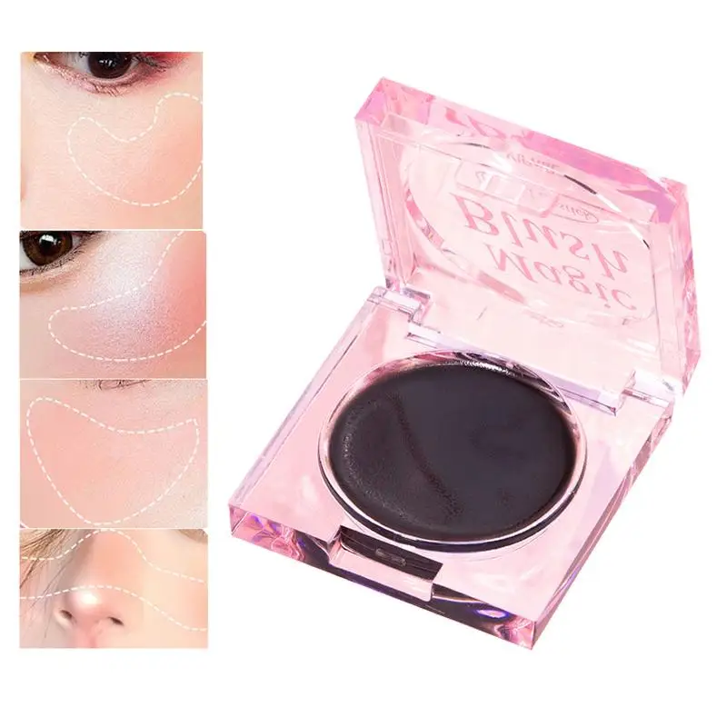 Change Blush Black Transparent Crystal Color Changing Magic Gel Natural Brighten Lip & Cheek Contour Lipstick Makeup Blush