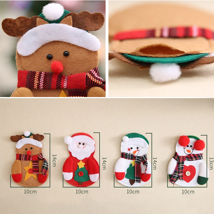 Weihnachtsbesteckhalter, Weihnachtsmesser, Gabel, Geschirr, Taschen, Tasche, Weihnachtsdekoration, 2024, Neujahr, Esstisch, Ornament – Detail 7