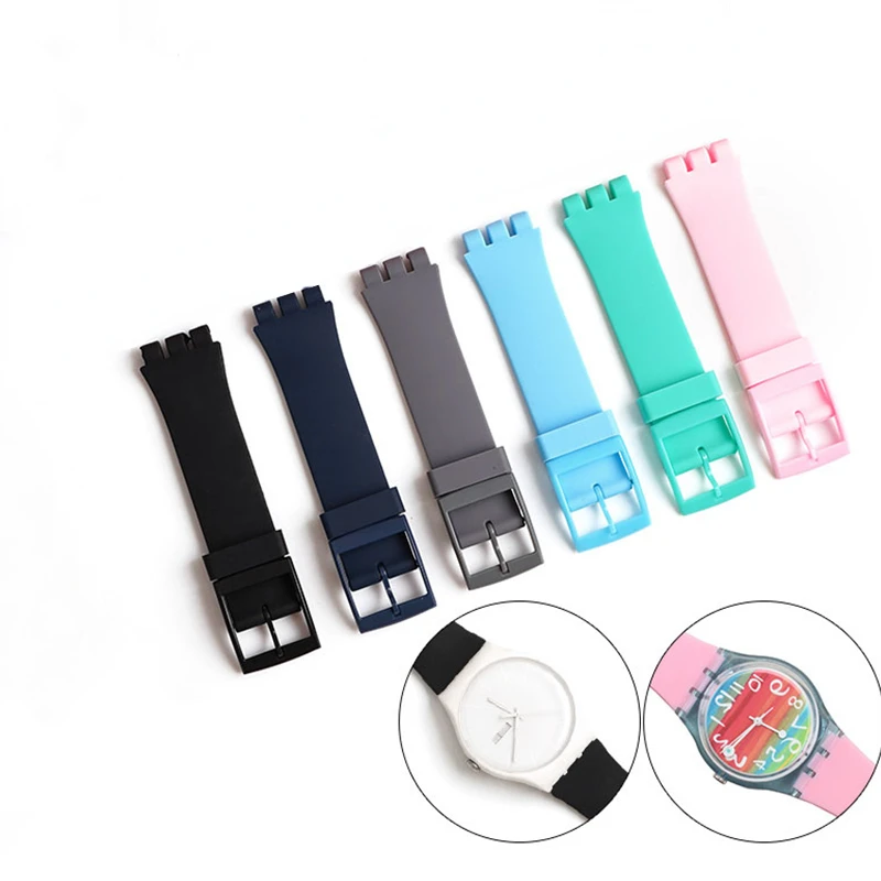 Silicone Watch Strap for Swatch Waterproof Sweat-Proof Soft