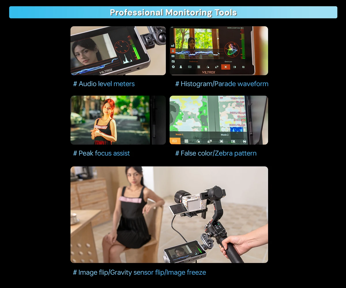 VILTROX DC-V1 5.5" Touchscreen Camera Field Monitor DSLR Monitor with 3D LUT Wav