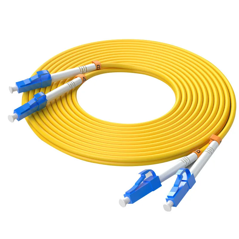 10PCs LC to LC UPC Optical Fiber Cable G657D 3.0mm Fiber Optic Patch Cord Duplx SingleMode Optic Patch Cable Yellow