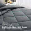 HEVUMYI 7 Pieces Queen Comforter Set, All Season Reversible Bed in a Bag Queen, Ultra Soft Queen Bedding Set with Grey 3