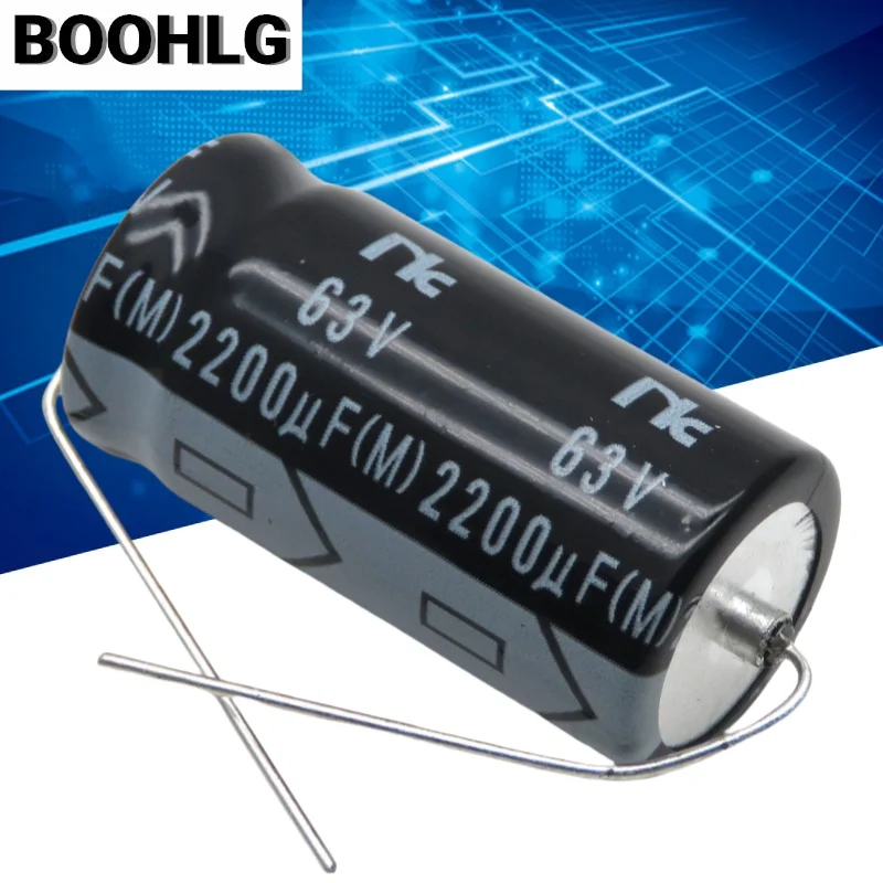 5PCS original NIC horizontal axial polarized aluminum electrolytic capacitor 63v 2200uf 18X40mm electrolytic capacitor,aluminum capacitor,aluminum electrolytic capacitor,axial capacitor