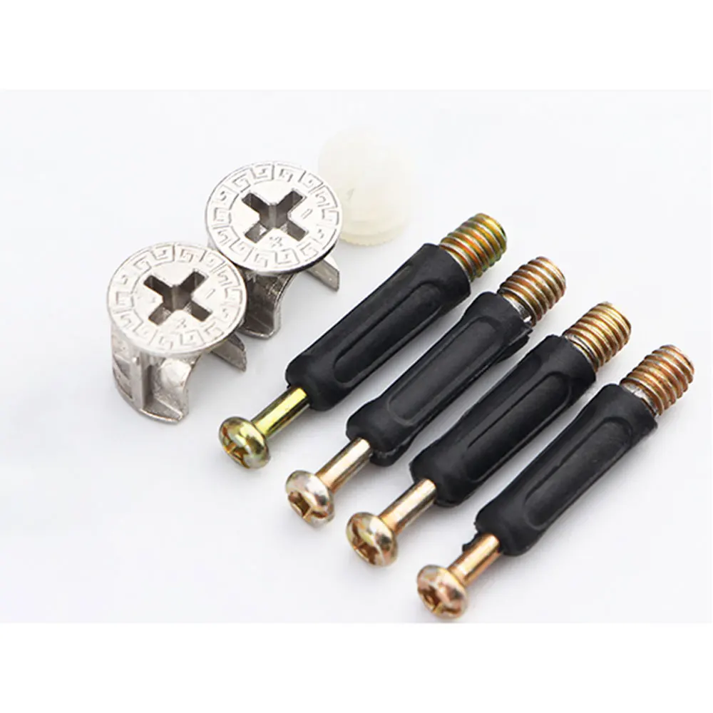 Screw Bolt Nut Set 20Pcs Furniture Connecto Three In One Screw Furniture Connector Bolt Eccentric Wheel Fixed Wardrobe Wood Screw