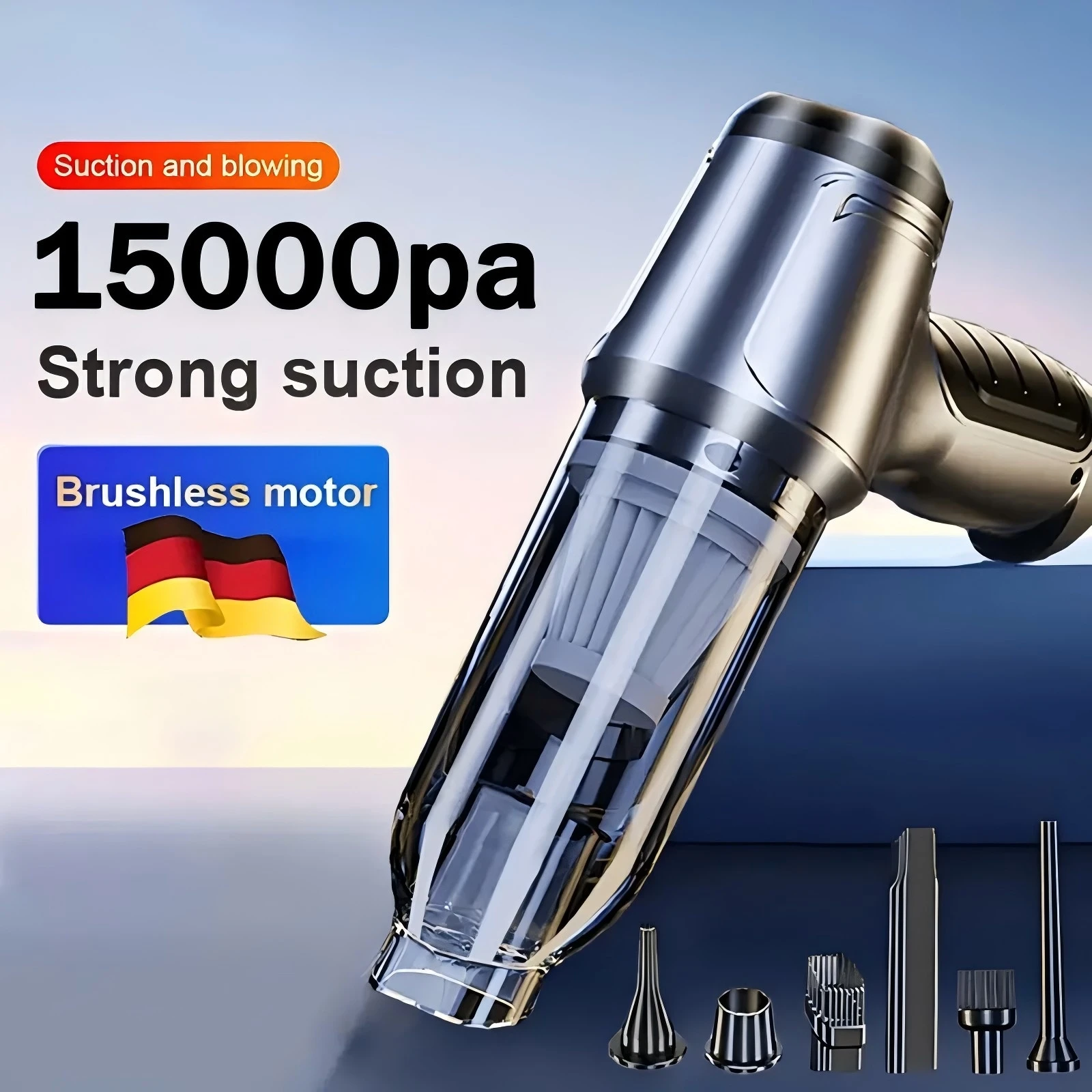 1PC Mini Powerful Car Vacuum Cleaner, Wireless Home Cleaning Robot, Blow And Suction Integrated Vacuum Cleaner, Suitable For Cle
