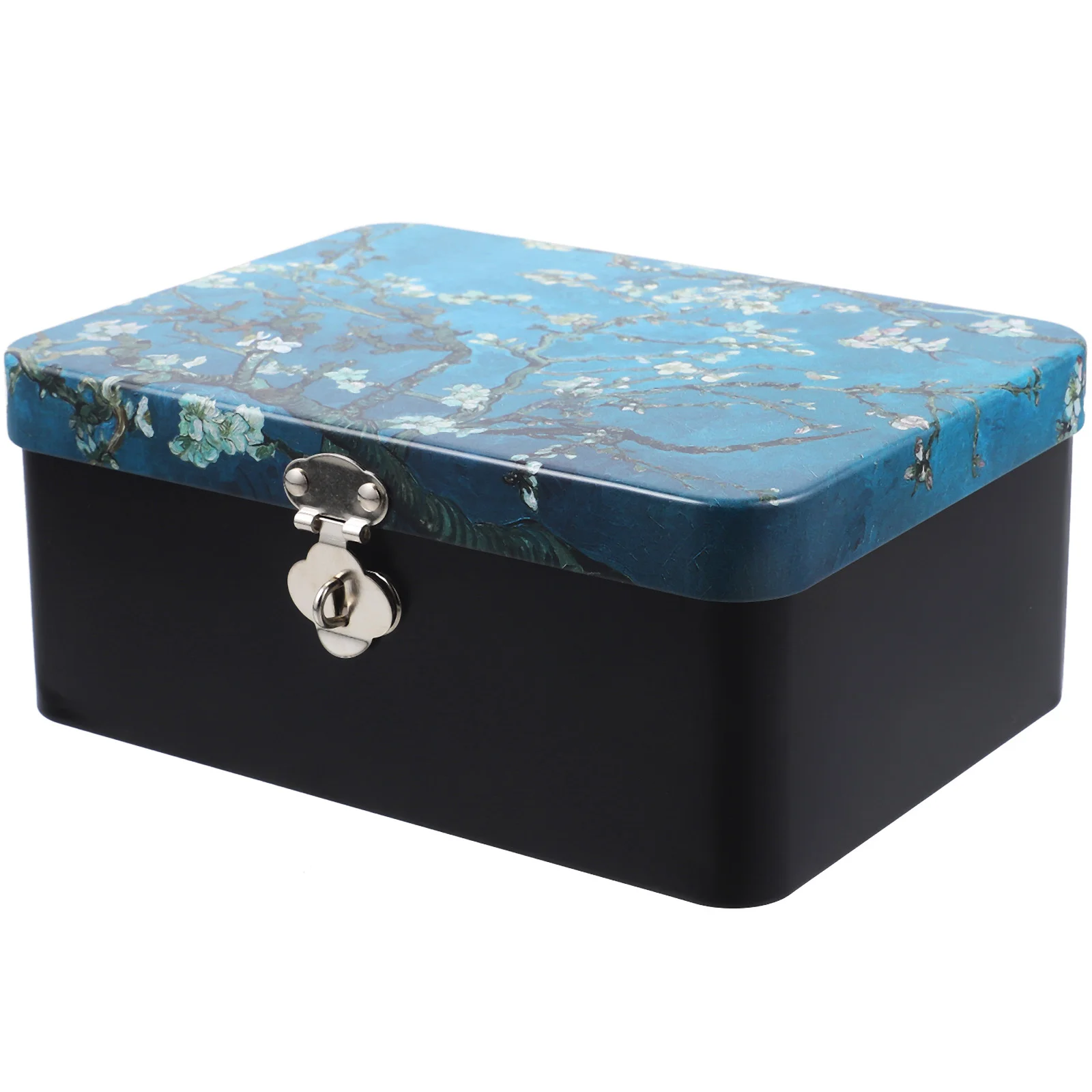 

Retro Tinplate Storage Box with Key Lock Privacy Personal Organization Compartment Xingkonghao Container Case
