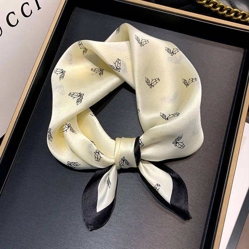 

Elegant 53 Professional Printed Thin Fashion Mulberry Silk Sunscreen Decorations Women's Square Scarf
