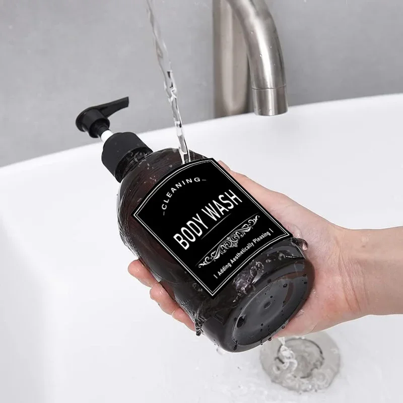 Bathroom Labels Sticker Set 6/7/8PCS Waterproof For Bottle