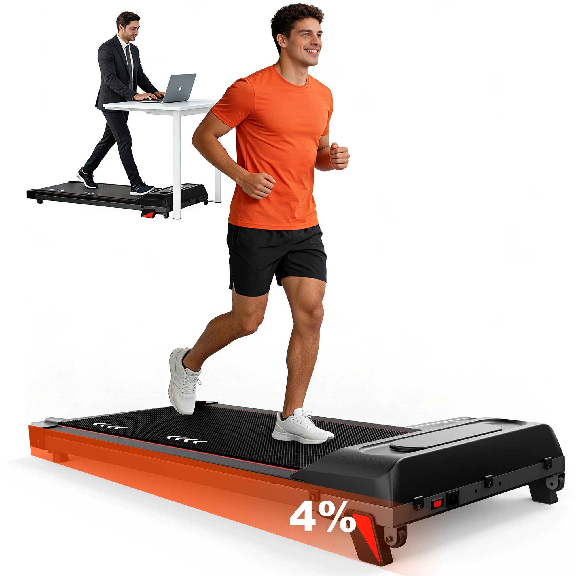 Walking Pad Elettrico Sotto Scrivania - Tappeto Da Camminamento Portatile Per Casa Ufficio - copertina