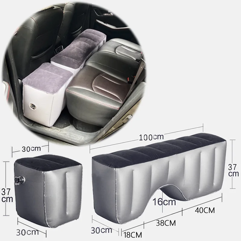 Car Travel Inflatable Mattress Back Seat Sleeping Gap Pad Mattress Air Cushion Portable Rear Part Seat Bed Camping Accessories