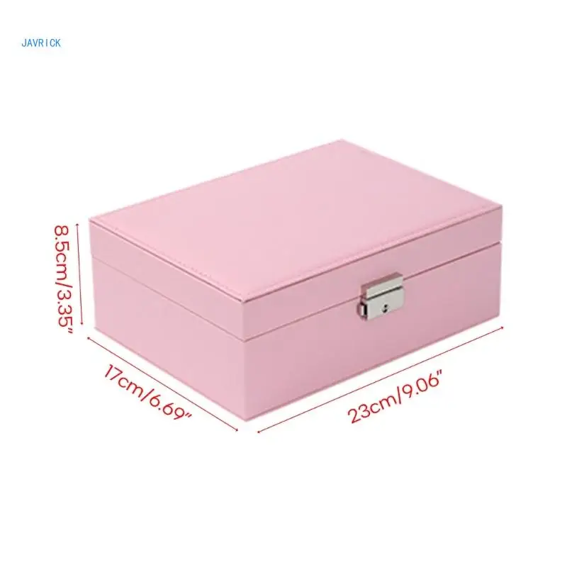 Trendy Jewelry Storage Box Lockable Jewelry Organizers Leather Jewelry Case Jewelry Box PU Material Suitable for Indoor