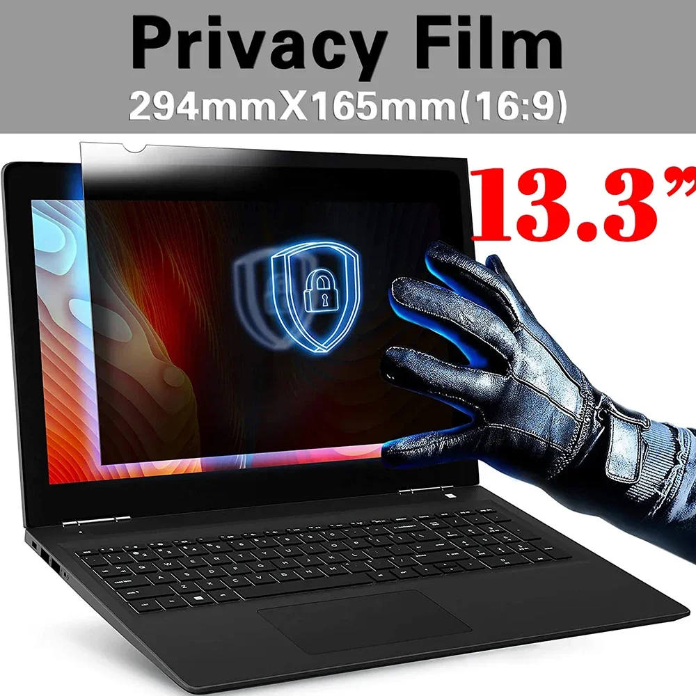 

13.3 Inch (294mm*165mm) Privacy Filter Anti Spy Screen Protector for 16:9 Laptop Anti-peep Anti-glare Screens Protective Film