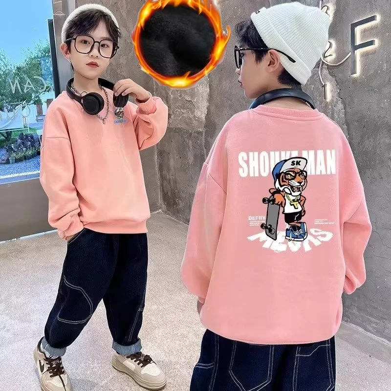 Boys' Spring and Autumn Style Mid sized Children's Autumn Top Boys' Bottom Shirt Fashionable kids sweater kids hoodie sweatshirts