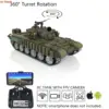 Pro Ver Heng Long TK7.0 RC Battle Tank 1/16 T72 FPV 3939 Electric Car Metal Track Wheel Remote Control BB Shooting Smoke TH20578 1