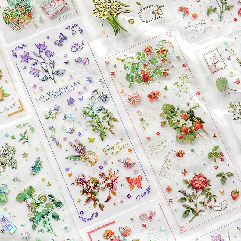

Plant Atlas Series Lace Stickers Accessories Decorative Phone Laptop Material Aesthetic Journaling Art Photo Album DIY Diary
