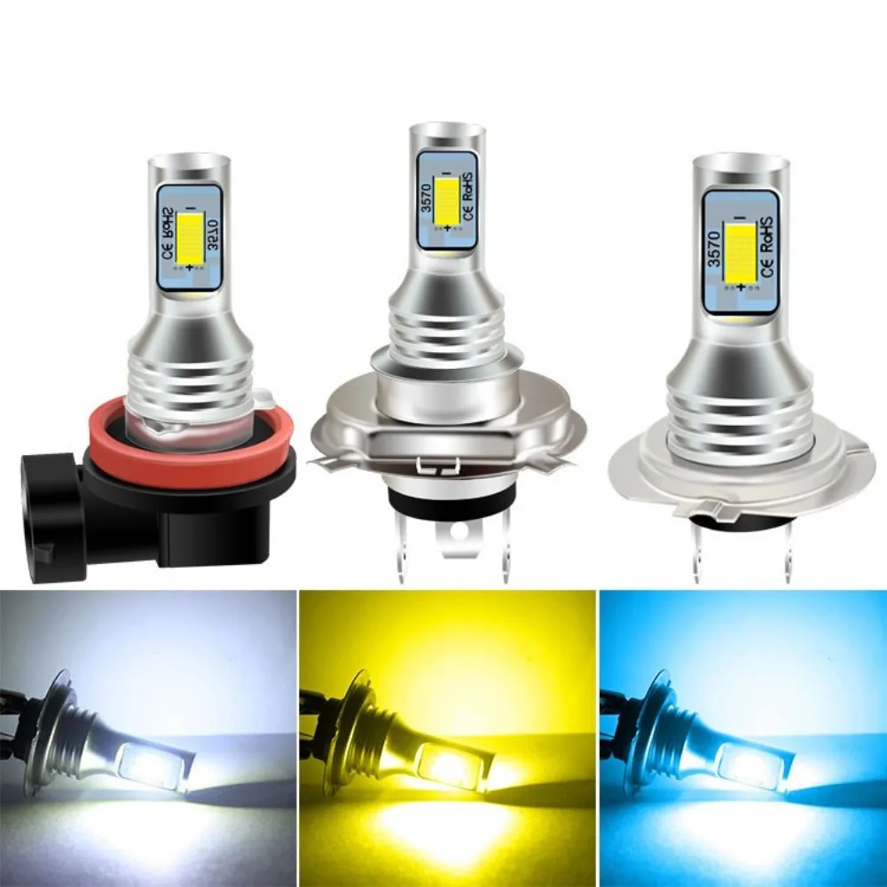 

2Pcs H7 H3 H11 H8 H9 9006 HB4 HB3 9005 881 880 H27 H1 H4LED Auto Fog Lamp Car Anti Fog Light Bulb Foglamps Yellow White Ice Blue