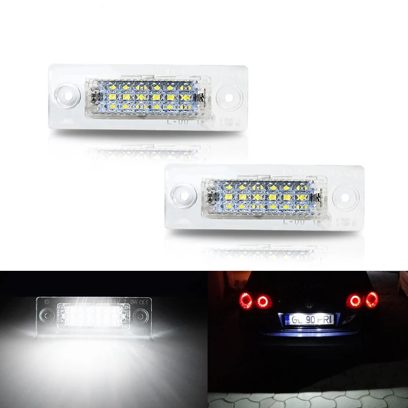 

2pcs 12V LED Car License Number Plate Light Lamp No Error For VW Touran Golf Caddy Jetta MK5 T5 Passat Cimousint SKODA Superb