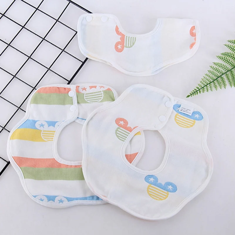 

1 Pc Color Random Baby Bibs Rotating Cotton Bibs Cartoon Print Saliva Towel Baby Boys Girls Feeding Apron Cotton Bandana Bibs