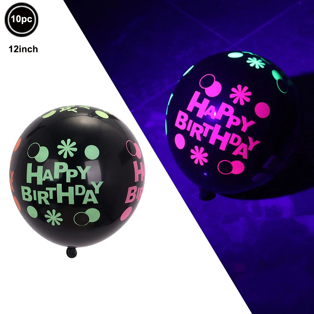Neon Glowing Party Decor Set with UV Streamers and Fluorescent Accessories