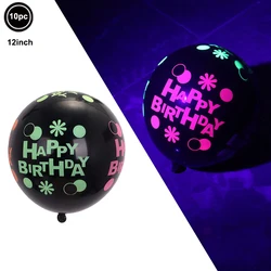 Neon Glowing Party Decor Set with UV Streamers and Fluorescent Accessories - As picture ( Light Yellow)