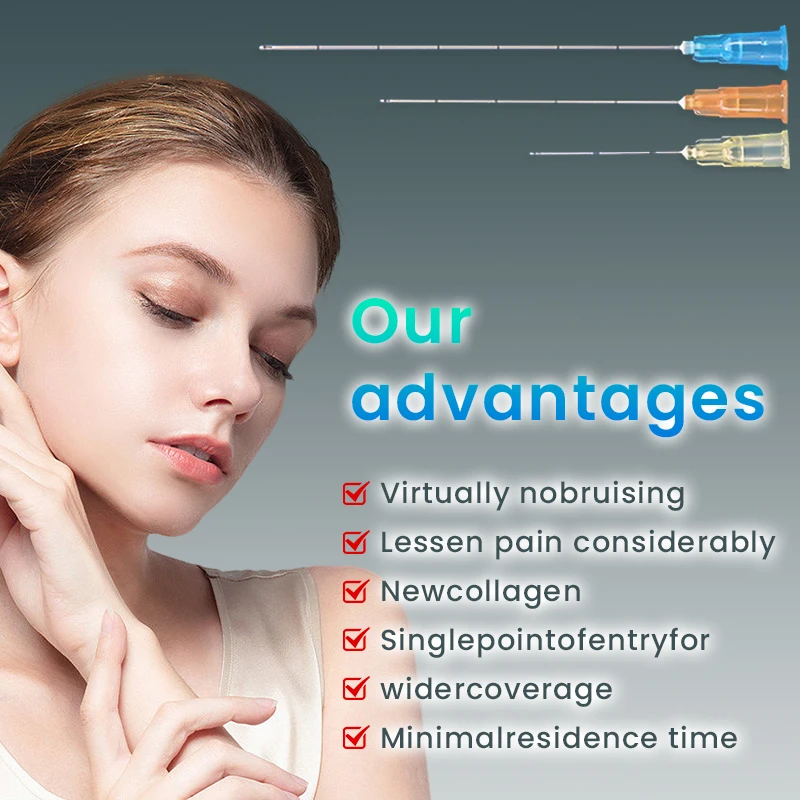 Disposable cannula needles Disposable needles Beauty needles Micro Tip Blunt Cannula for Filler 18G 20G 21G 22G 23G 25G 27G 30G Disposable Sterile Nose/Lip Micro Cannula 50pcs