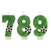2026 New 0-9 Number Birthday Candles original Green Football style birthday cake digital party candle decoration