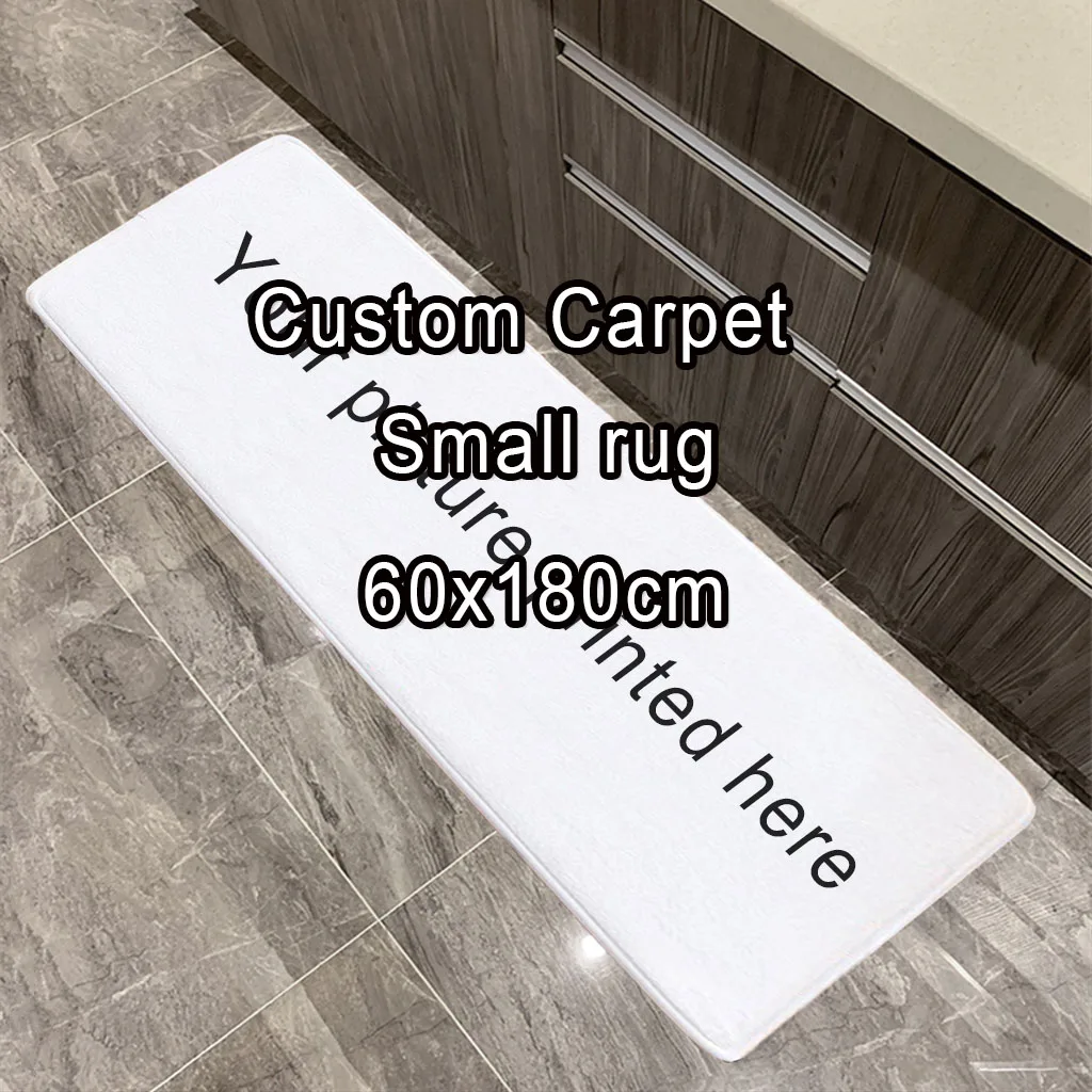 

60x180cm Thicken flannel Personalized Custom Thicken Carpet Door Mat Doormat Kitchen Bedroom Parlor Rug Print Your Design Logo