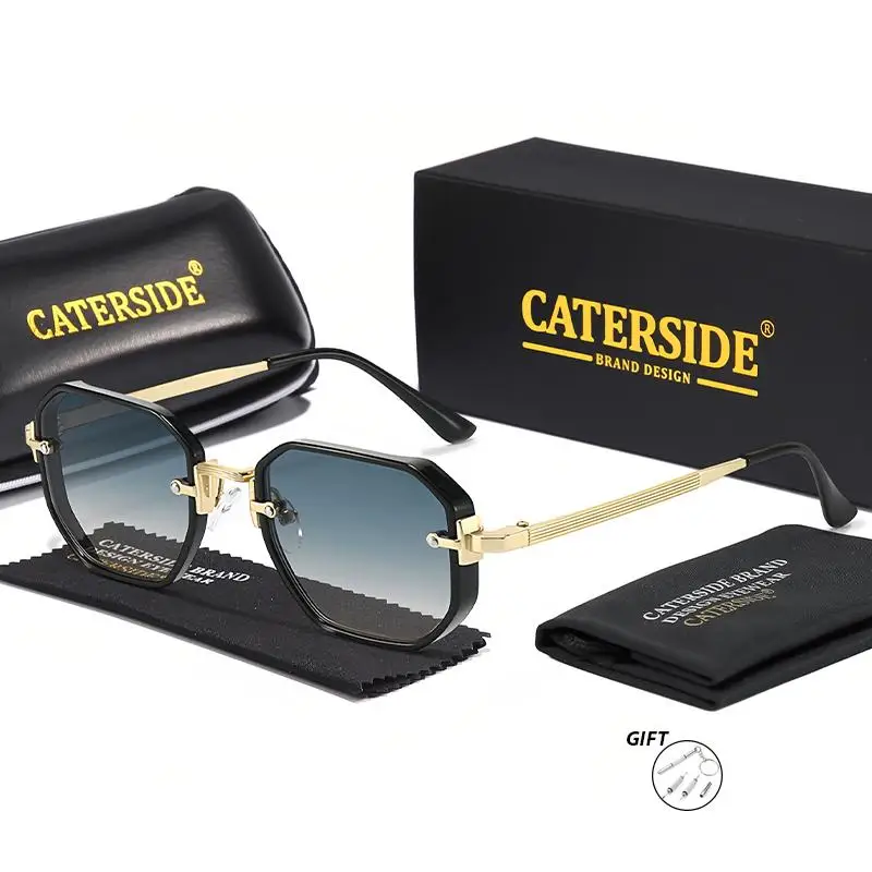 CATERSIDE Retro Mann Optische Sonnenbrille Geometrische Rahmen Rezept Gradienten Objektiv Sonnenbrille Frauen Outdoor Strand Brillen – Detail 7