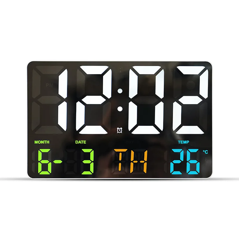Large Electronic Wall Clock Remote Control Wallmounted Digital LED