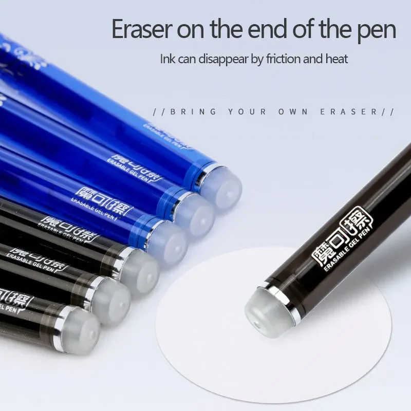 Erasable Gel Pen Set with 0.5mm Needle Tip - Smooth Writing Office and School Supplies
