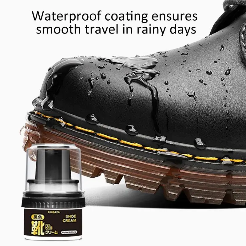 50ml Multi-functional White/Black Shoe Polish Colorless Light Shoes With Applicator Leather Cleaner Shoes Brush Care shoe polish