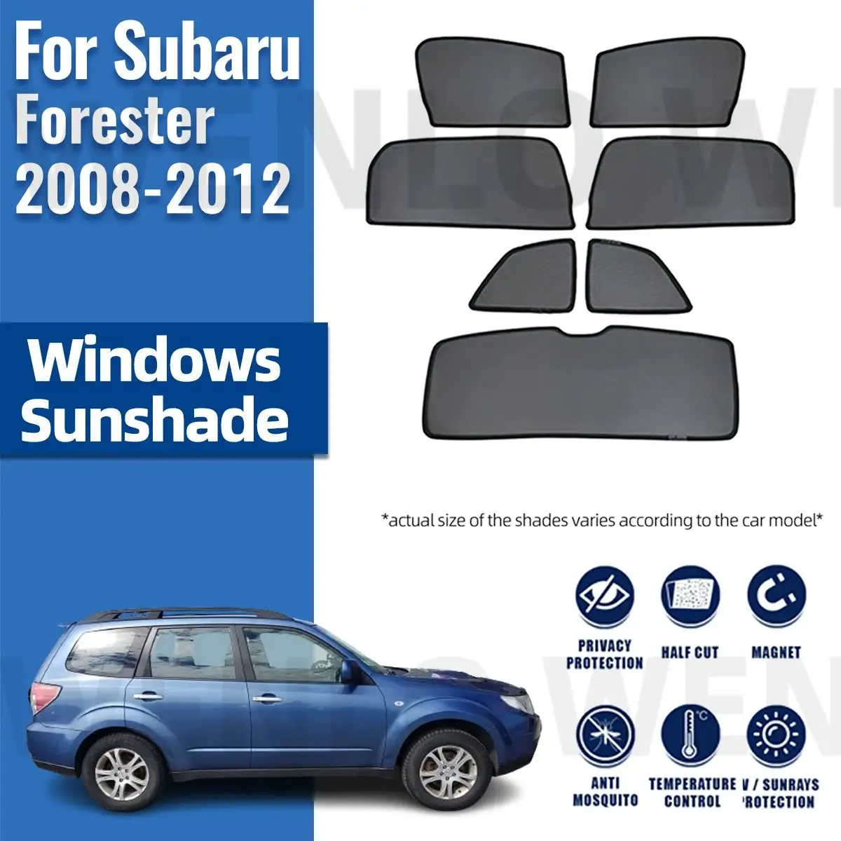 

Магнитный автомобильный солнцезащитный козырек для Subaru Forester SH 2008-2012, занавеска на переднее ветровое стекло, заднее боковое детское стекло, солнцезащитный козырек