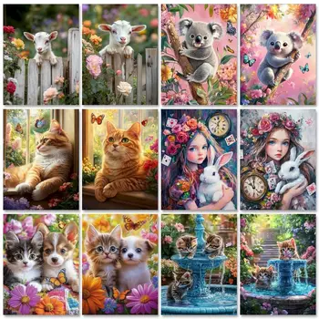 GATYZTORY-Peinture par numéros pour adultes, cadeau d'animaux, paysage, calligraphie artisanale, image par numéros pour la maison ouvertement 1