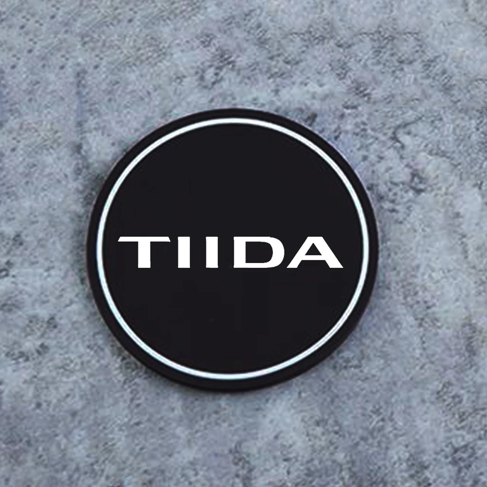 Car Coasters Water Cup Slots Non-Slip Mat Waterproof Water Cup Mat Drink Pad For Nissan Tiida 2Pcs