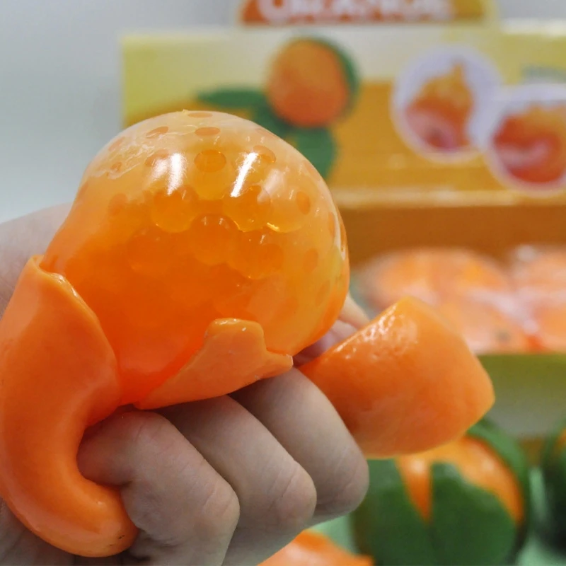 1PC Squeeze Orange Miniature Novelty Realistic Peeling Orange Prank Trick Toy with Slow Bounce Anti-Anxiety Toy D7WF