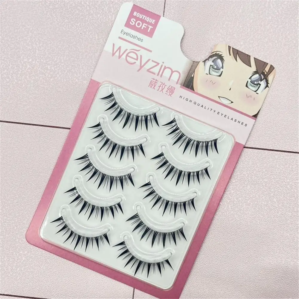  False Eyelashes Manga Anime Lashes Japanese Cosplay Spiky Lashes  Mink Dramatic Thick Fake Eyelashes Extensions Doll Strip Lashes 7 Pairs  Pack by EYDEVRO : Beauty & Personal Care