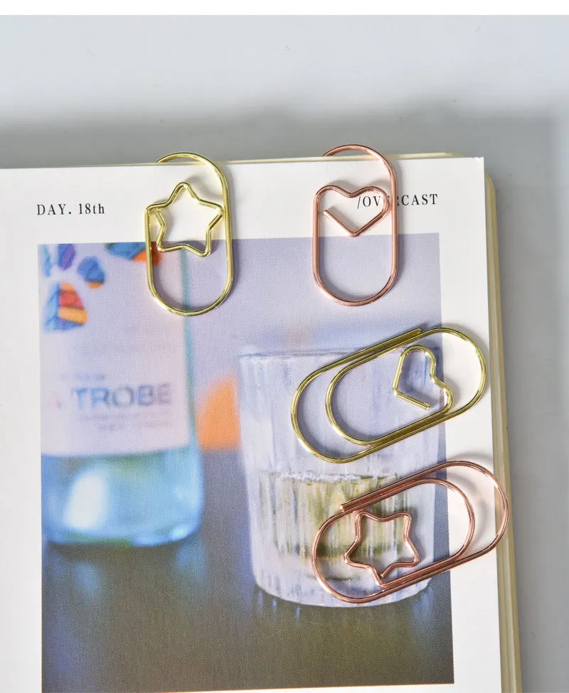 5pcs/Pack Cute Widened Large Paper Clips Fun Office Data Classification Paper Clip Metal Clips School Office Supplies