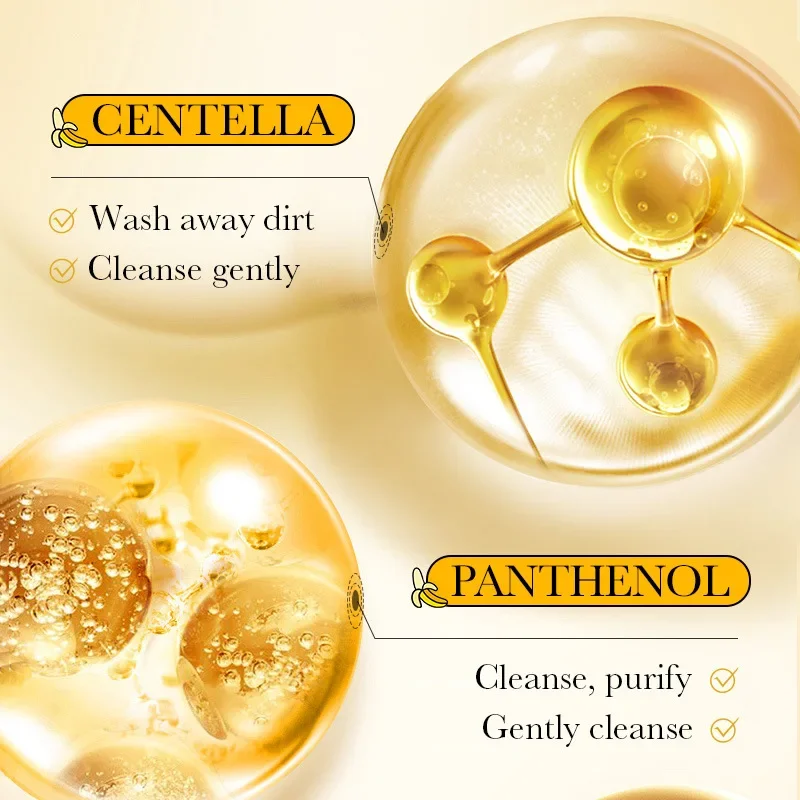 Amino Acid Cleansing Moisturizing Face Wash Oil Control Pore Shrinking Deep Clean Whitening Skin Care Banana Face Wash 3