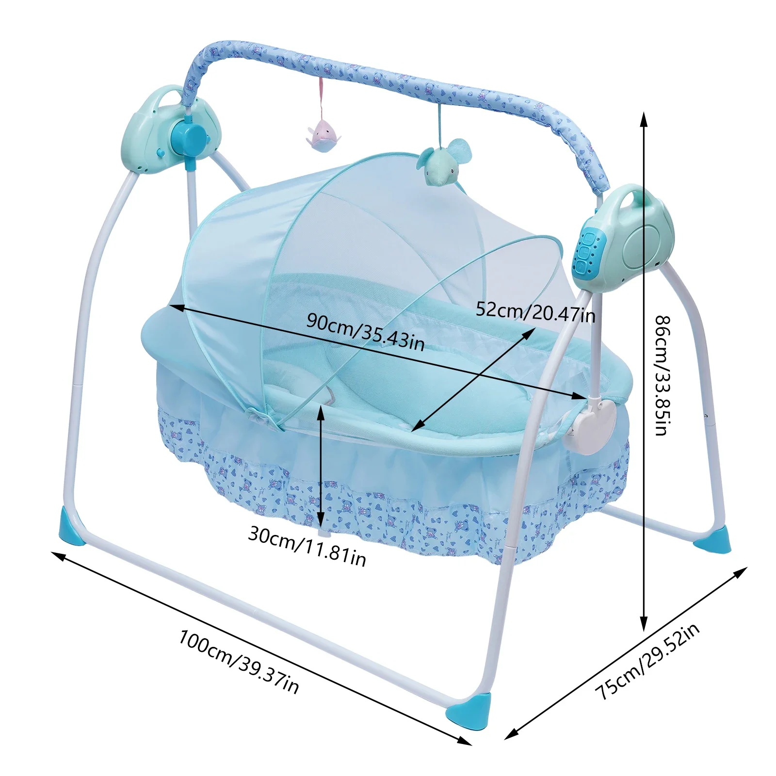 Electric Baby Crib Auto-Swing Bed 4