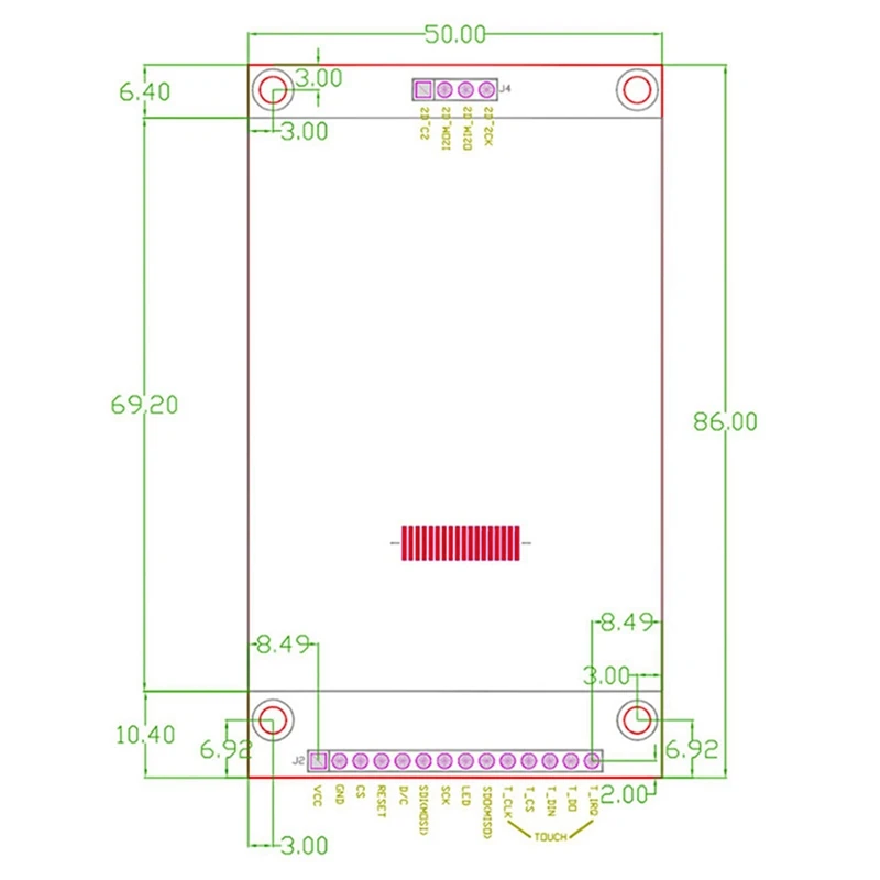 2Pcs 2.8 Inch 240X320 SPI TFT LCD Display Module SPI Serial Port 51 Drive ILI9341V LCD Serial Port Module STM32