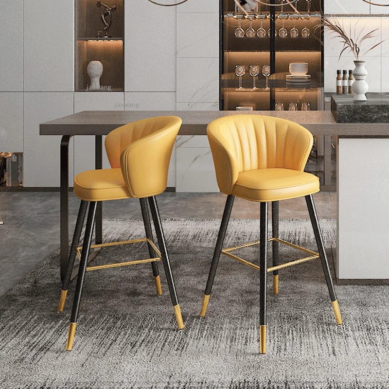 Wrought Iron Living Room Barstool Restaurant Bar Chairs Modern Home Furniture Back Chair for