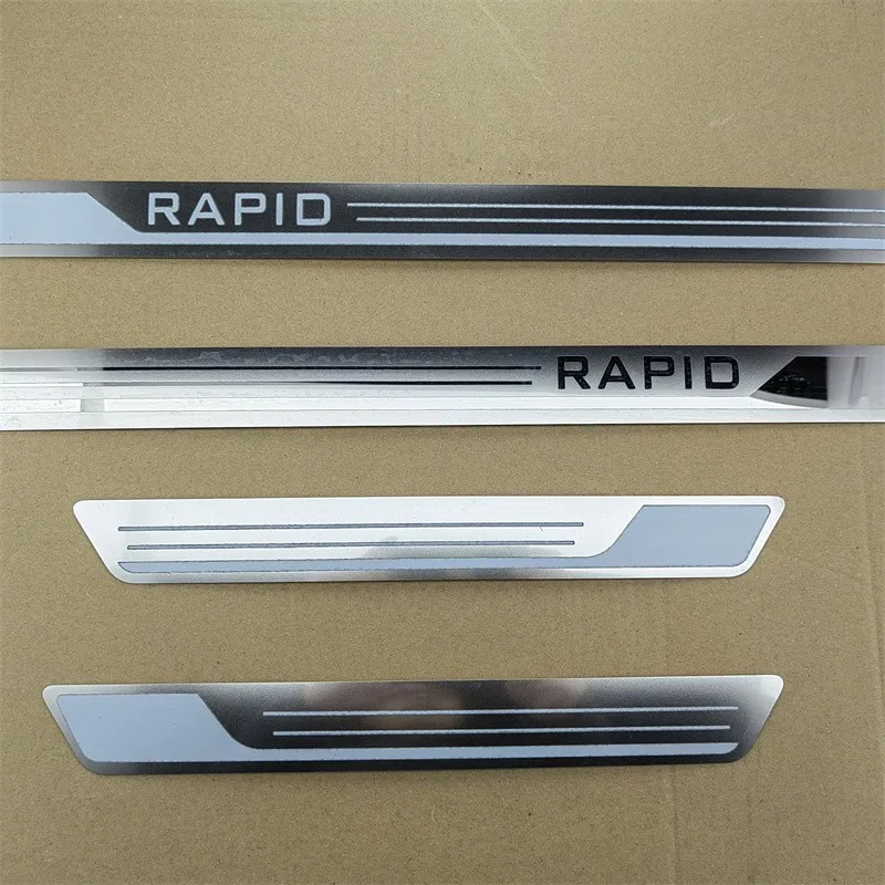 

car assecories For Skoda Rapid 2012-2016 Door Sill Pedal Scuff Plate Stainless Steel Guard Protector Car Styling Sticker