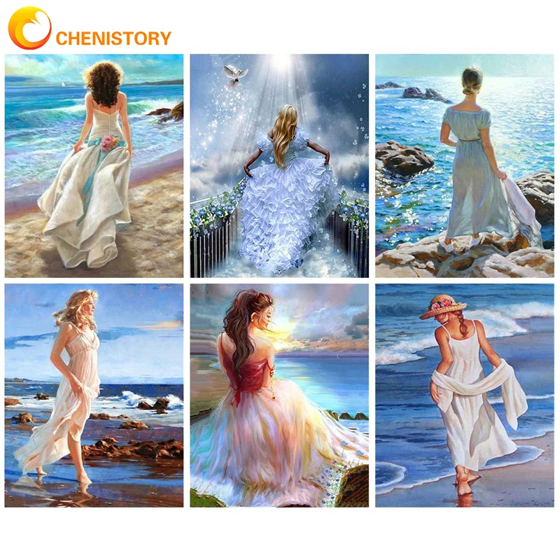 

CHENISTORY Paint By Number Beauty Of Landscape Coloring For Drawing On Canvas DIY Kits For Adults Painting By Numbers Home Decor