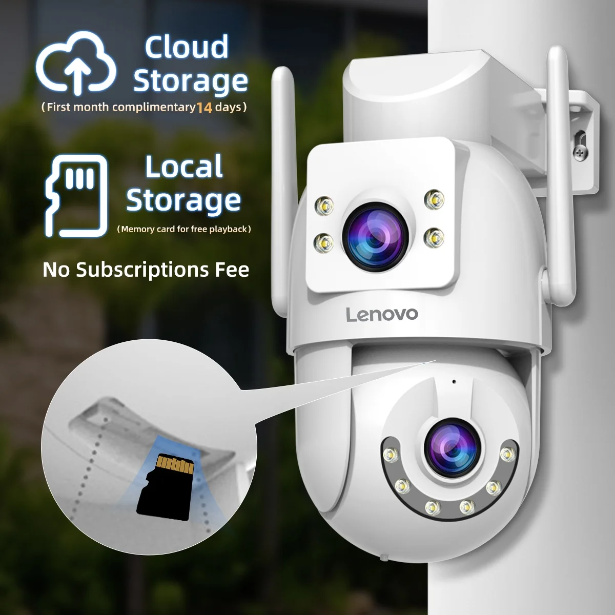 Smart WiFi Outdoor PTZ Camera with Audio & Color Night Vision
