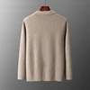 100% Merino Wool Men's Suit Collar Knitted Cardigan Autumn Winter Thickened Solid Color Suit Shirt Cashmere Jacket Sweater 2