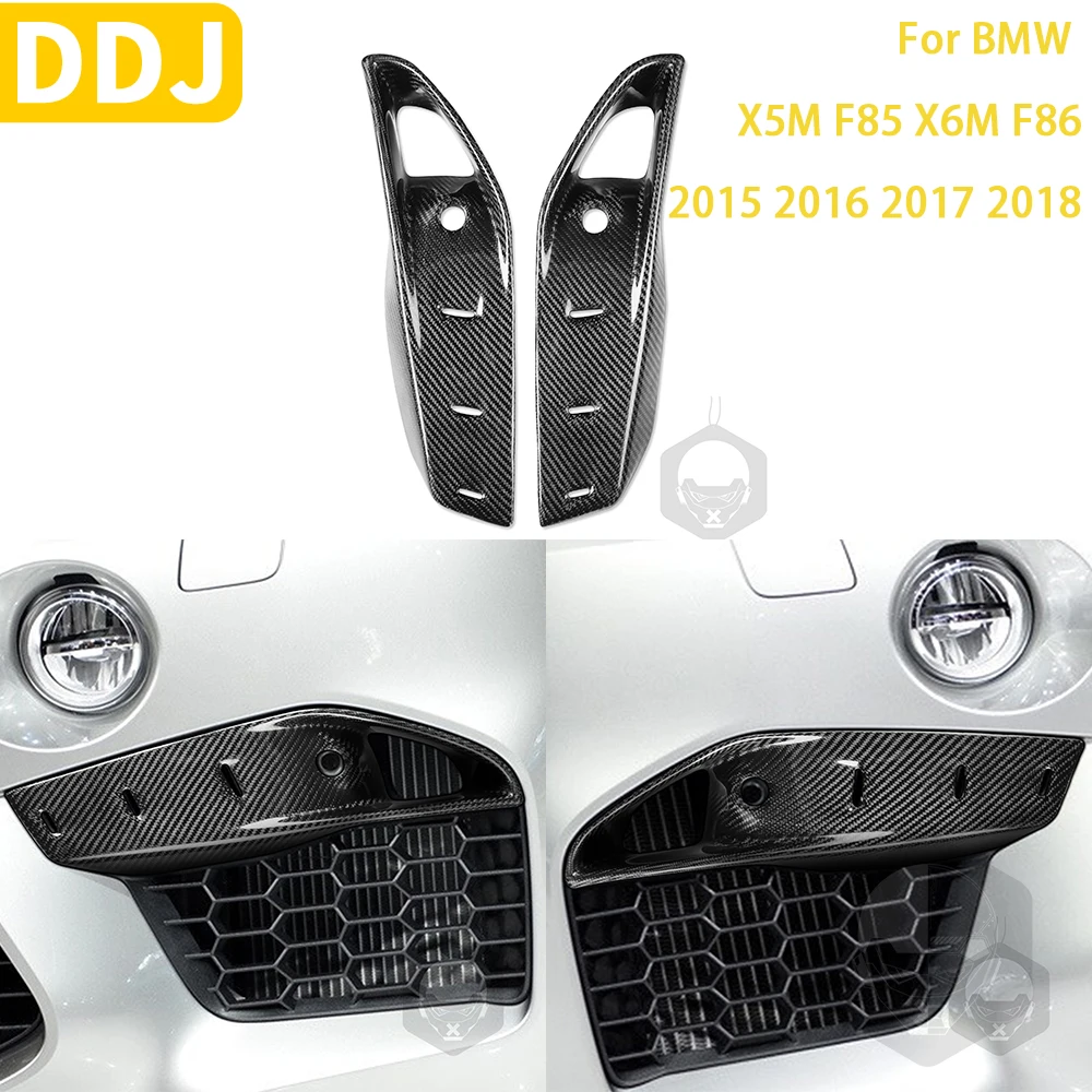 

For BMW X5M F85 X6M F86 2015 2016 2017 2018 Accessories Car Real Carbon Fiber Front Fog Lamp Cover Trim Sticker