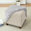 1pc Velvet Ottoman Cover Square Solid Color Footrest Slipcovers Elastic House Pouf Stool Cover Living Room Furniture Protector 4