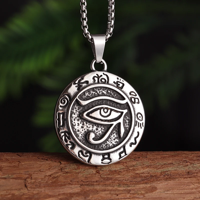 Acciaio Inossidabile Antico Faraone Egiziano Occhio Di Horus Ciondolo Ankh Totem Collana Uomo E Donna Retrò Trend Gioielli Regalo