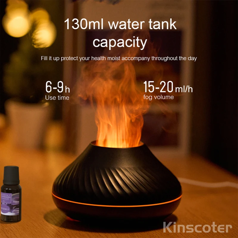 

Kinscoter Volcanic Aroma Diffuser Can Add Essential Oil USB Portable 130ml Mini Air Humidifier Use 6-9 Hours