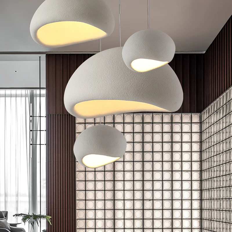 Pendant Lights 40CM Nordic Scandinavian Style Living Room Dining Table Bedroom Ceiling Bedside Wabisabi Decorative Hanging Lamp